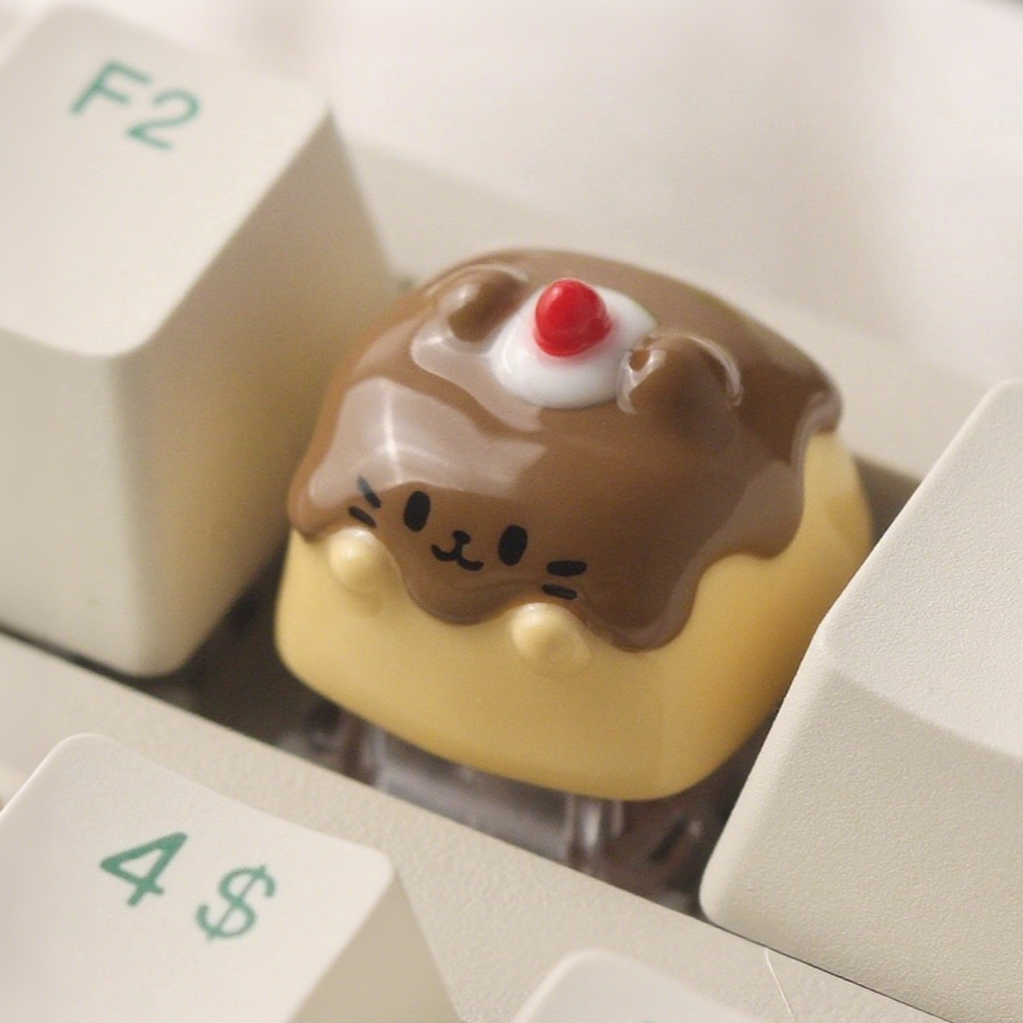 Cute Pudding Cat Artisan Keycap